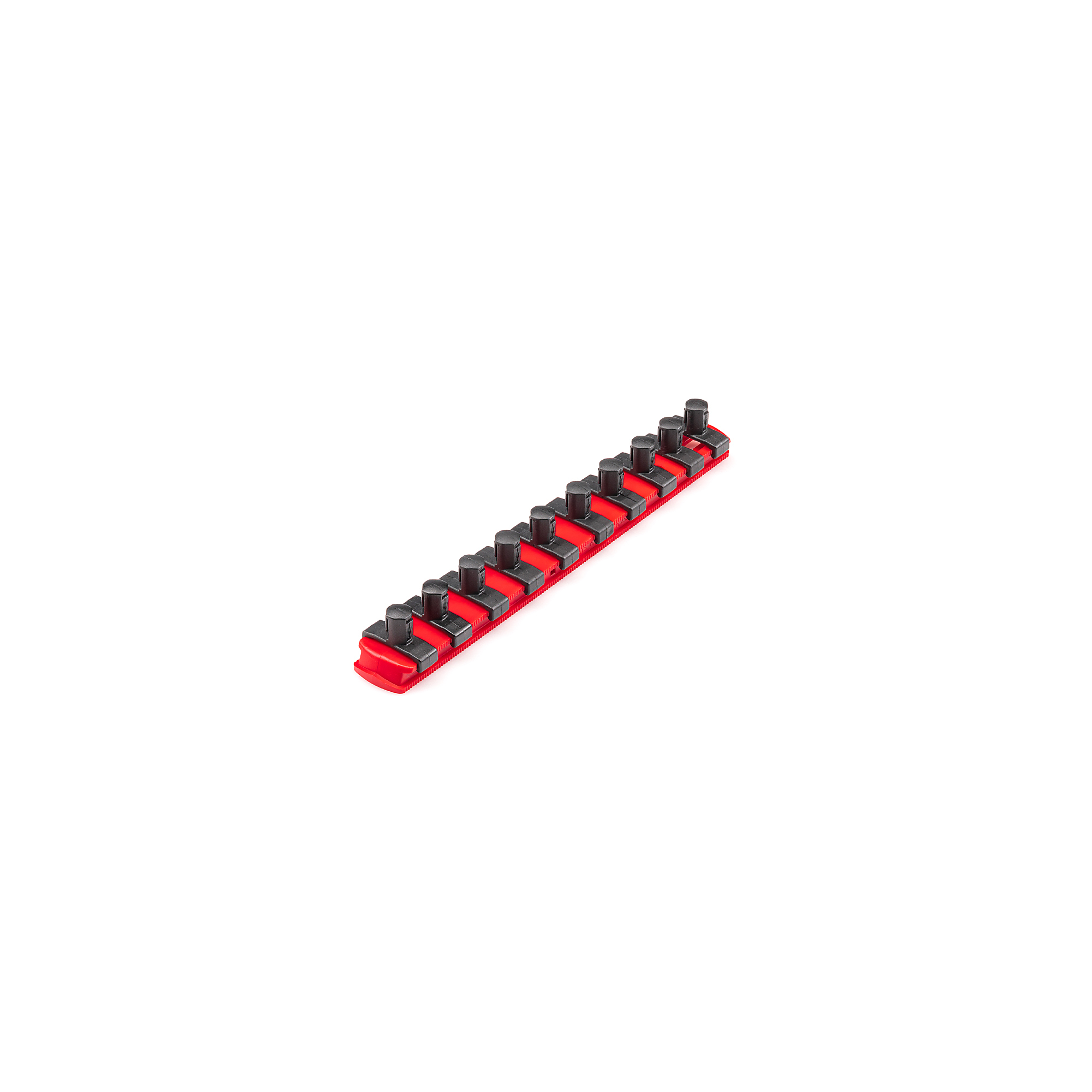 TEKTON 3/8 Inch Drive x 8 Inch Socket Rail, 10 Clips (Red) | OSR11110